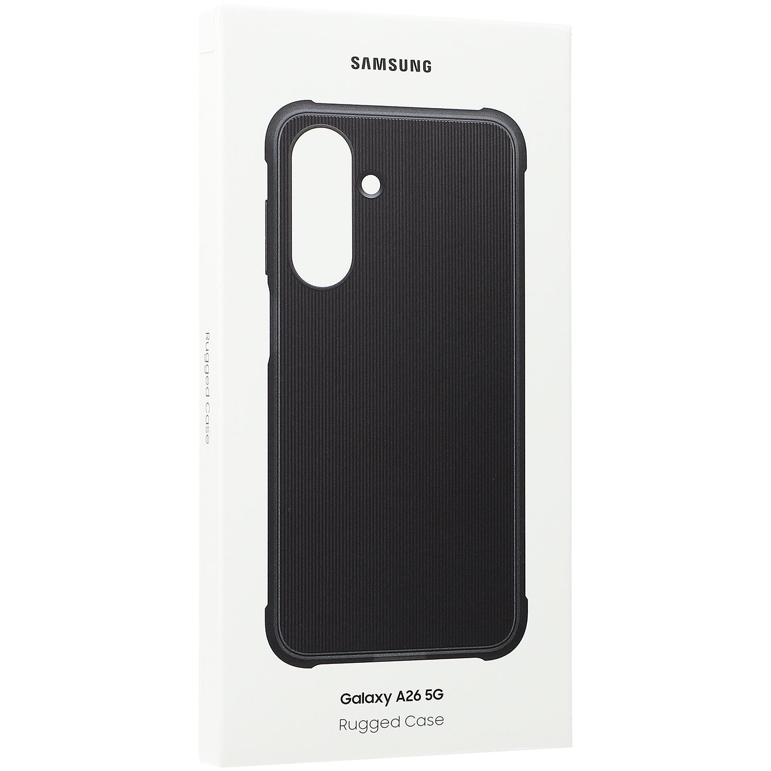 Etui Samsung Rugged Case do Samsung Galaxy A26 5G w eleganckim, czarnym kolorze zapewnia solidną ochronę przed upadkami i zarysowaniami.